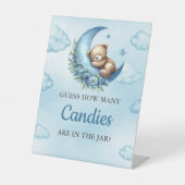 月の上で行われるキャンディゲームのテディベア 台座サイン (正面)