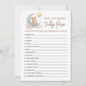 月の上で誰がパパのフレーズのカードを仕上げることができるか 招待状 (正面)