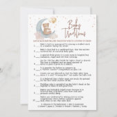 月の上で赤ちゃんシャワー真偽のゲームカード 招待状 (正面)