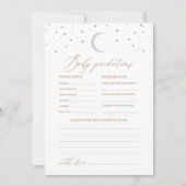 月の上で赤ん坊のシャワー予測とアドバイス 招待状 (正面)