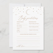 月の上で赤ん坊のシャワー予測とアドバイス 招待状 (正面)