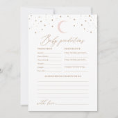 月の上で赤ん坊のシャワー予測とアドバイス 招待状 (正面)