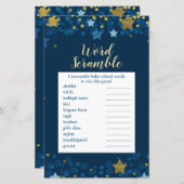 月の上で赤ん坊の金ゴールドシャワー単語スクランブル (正面/裏面)