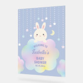 月の上で赤ん男女兼用坊のシャワー歓迎 アクリルサイン (傾斜)