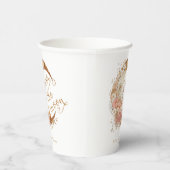 月の上で金ゴールドフローラ月の赤ちゃんシャワー 紙コップ (右)