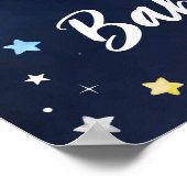 月の上で銀河系象の赤ちゃんシャワー ポスター (角)