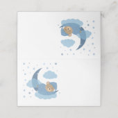 月の上で雲に覆われた青い眠る熊 プレイスカード (外部開封)