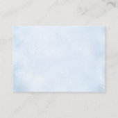 月の上で青い赤ちゃんシャワー時間カプセルカード エンクロージャーカード (裏面)