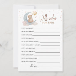 月の上で願うベビー 招待状