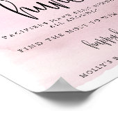 月の上で、ピンクの赤ちゃんシャワーおしゃぶりゲーム狩り ポスター (角)