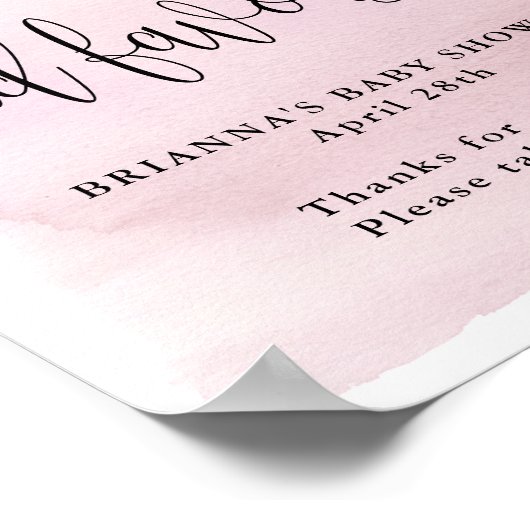 月の上で、ピンクの赤ちゃんシャワーのお菓子と好意 ポスター (角)