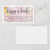 月の上で、ピンクの赤ちゃんシャワー本のリクエスト エンクロージャーカード (正面/裏面)