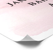 月の上で、ピンクの赤ちゃんシャワー歓迎のサイン ポスター (角)