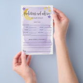 月の上で、紫のベビー予測紙カード チラシ (ハンドル)