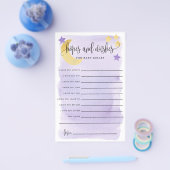 月の上で,紫の希望と希望の紙カード チラシ (シングル)