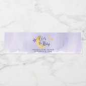 月の上で、紫の水色の赤ちゃんシャワー ペットボトルラベル (シングルラベル)