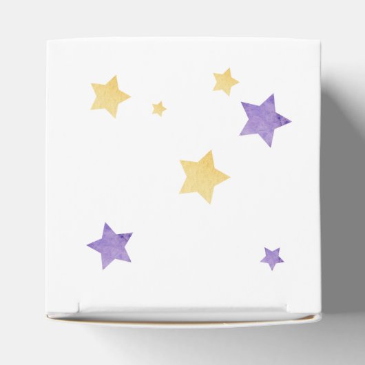 月の上で、紫の赤ちゃんシャワー月の星は小さい フェイバーボックス (上部)