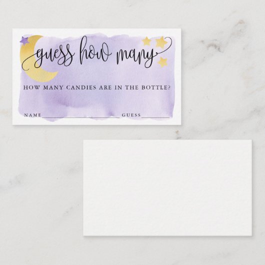 月の上で、紫はゲームカードの数を推測 エンクロージャーカード (正面/裏面)