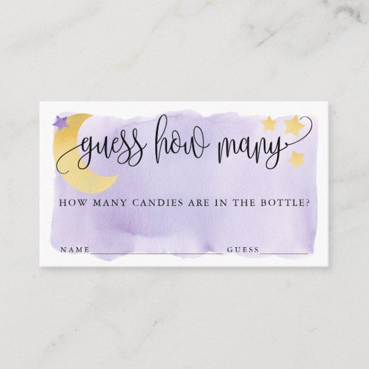 月の上で、紫はゲームカードの数を推測 エンクロージャーカード (正面)