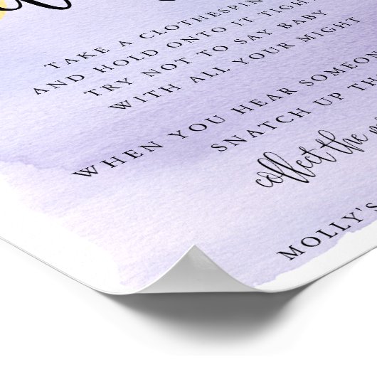 月の上で、紫は言わないベビーゲーム ポスター (角)