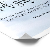 月の上で，赤ちゃんシャワーカードとギフトサイン ポスター (角)