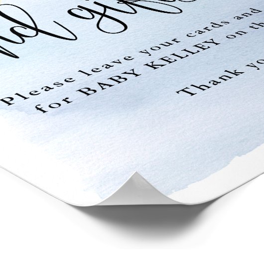 月の上で，赤ちゃんシャワーカードとギフトサイン ポスター (角)