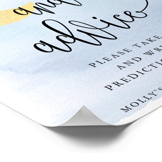 月の上で、青い予測とアドバイス ポスター (角)