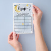 月の上で、青い星ビンゴ紙ゲームカード チラシ (ハンドル)