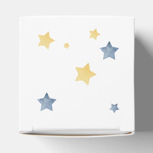 月の上で、青い赤ちゃんシャワー月の星は小さい フェイバーボックス (上部)