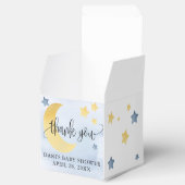 月の上で、青い赤ちゃんシャワー月の星は小さい フェイバーボックス (オープン)