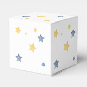 月の上で、青い赤ちゃんシャワー月の星は小さい フェイバーボックス (裏面サイド)