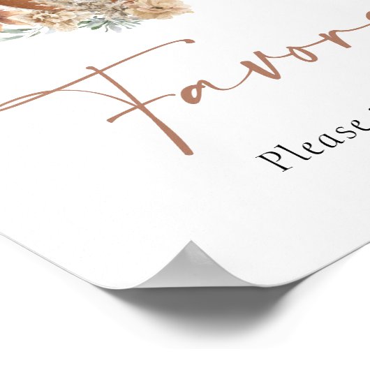 月の上でBohoフローラは署名ポスターを好む ポスター (角)