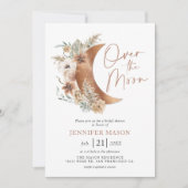 月の上でBohoブライダルシャワーの招待 招待状 (正面)