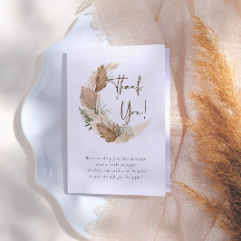 月の上でBoho Palm & Pampas Grassベビーシャワー サンキューカード