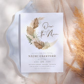 月の上でBoho Palm & Pampas Grassベビーシャワー 招待状