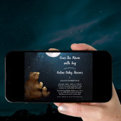 月の上にクマのオンライン赤ちゃんシャワー 招待状