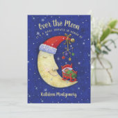 月の上にクリスマスに赤ちゃんが降り注ぐ 招待状 (スタンド正面)