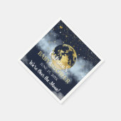 月の上にネイビーブルーと星の赤ちゃんシャワー スタンダードカクテルナプキン (角)