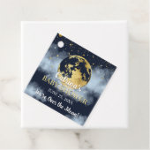 月の上にネイビーブルーと星の赤ちゃんシャワー フェイバータグ (インサイチュ)