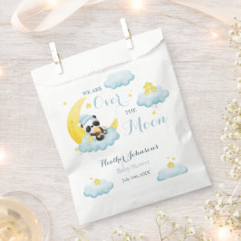 月の上にパンダのベビーボーイの赤ちゃんシャワー フェイバーバッグ
