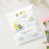 月の上にパンダのベビーボーイの赤ちゃんシャワー フェイバーバッグ (封をした状態)