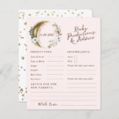 月の上にピンクのベビー予測とアドバイス (正面/裏面)