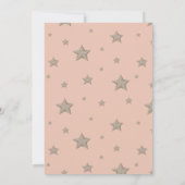 月の上にピンクのホエールボホ女の子ベビーシャワー 招待状 (裏面)