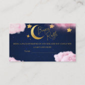 月の上にピンクの赤ちゃんシャワーおむつ エンクロージャーカード (正面)