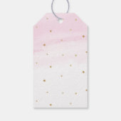 月の上にピンクの赤ちゃんシャワーメッセージカード ギフトタグ (裏面)