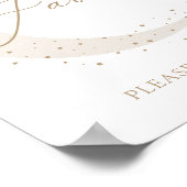 月の上に中立の赤ちゃんシャワー好意サイン ポスター (角)