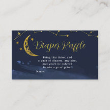 月の上に夜空の赤ちゃんシャワーおむつラッフル