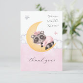 月の上に夢見るベビーラクーン サンキューカード (スタンド正面)