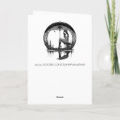 月の上に座る神秘的考えな女性 カード (裏面)