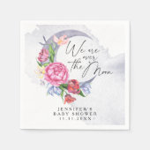 月の上に花の赤ちゃんシャワー スタンダードカクテルナプキン (正面)